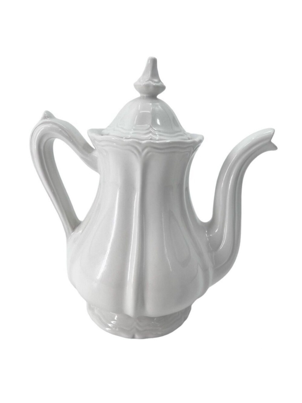 Antique Red Cliff Ironstone Teapot Victorian Style White